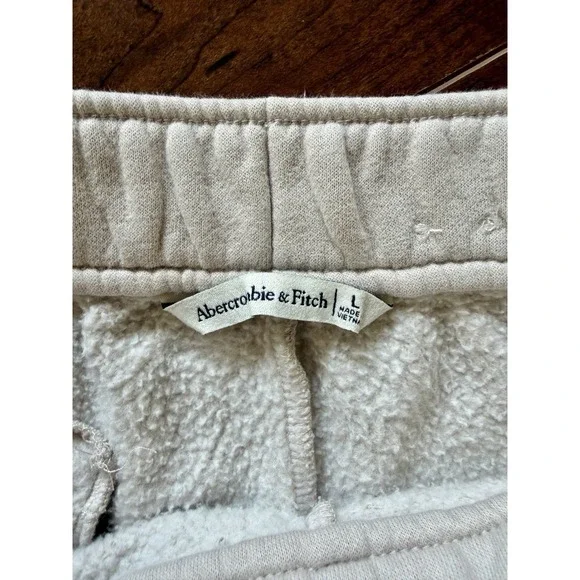 Abercrombie & Fitch Essential Sunday Sweatpants Women's L Ecru Stone Soft AF HR - Picture 5 of 8